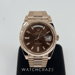 2023 ROLEX DAY-DATE 40 ROSE GOLD CHOCOLATE DIAL 228235