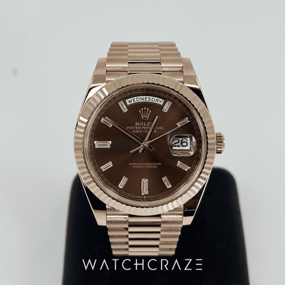 2023 ROLEX DAY-DATE 40 ROSE GOLD CHOCOLATE DIAL 228235