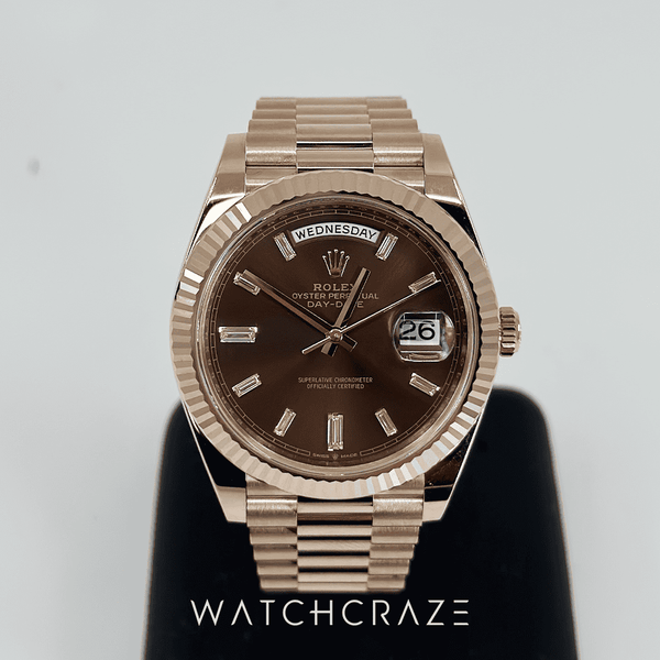 2023 ROLEX DAY-DATE 40 ROSE GOLD CHOCOLATE DIAL 228235