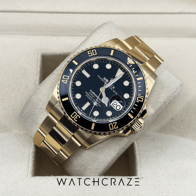 2022 ROLEX SUBMARINER YELLOW GOLD 41MM BLACK 126618LN