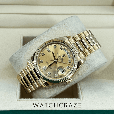 2023 ROLEX DAY-DATE 36MM CHAMPAGNE DIAL DIAMOND MARKERS 128238