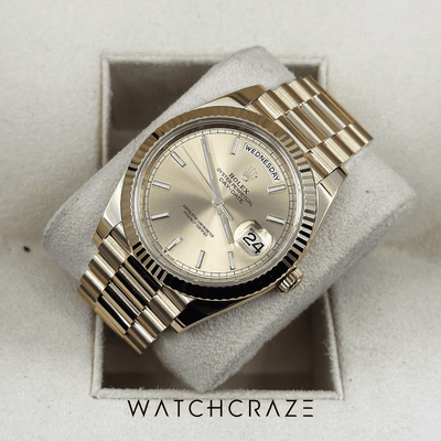 2021 ROLEX DAY-DATE 40 YELLOW GOLD CHAMPAGNE DIAL 228238