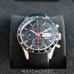 TAG HEUER CAREERA CALIBRE 16 BLACK DIAL RUBBER STRAP CV201AH.FT6014