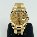 2023 ROLEX DAY-DATE 36MM CHAMPAGNE DIAL DIAMOND MARKERS 128238