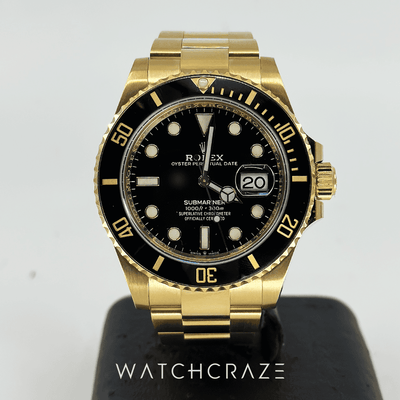 2022 ROLEX SUBMARINER YELLOW GOLD 41MM BLACK 126618LN