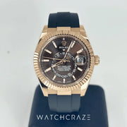 2022 ROLEX SKY-DWELLER ROSE GOLD CHOCOLATE DIAL 326235
