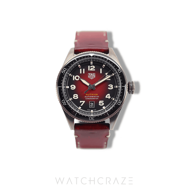 2020 TAG HEUER AUTAVIA AUTOMATIC CHRONOMETER RED DIAL 42MM WBE5192.FC8300