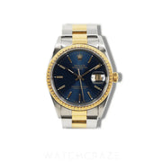1999 ROLEX DATEJUST TWO TONE YELLOW GOLD AND STEEL 34MM 15233