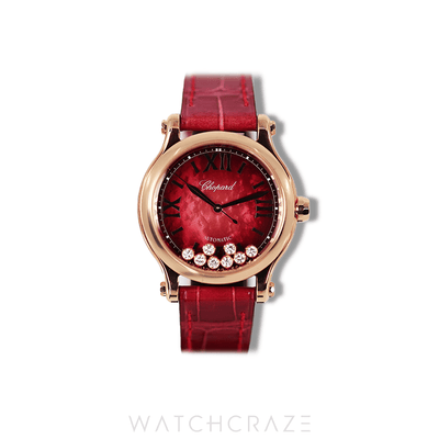 2024 CHOPARD HAPPY SPORT ROSE GOLD RED DIAL 33MM 275378-5005