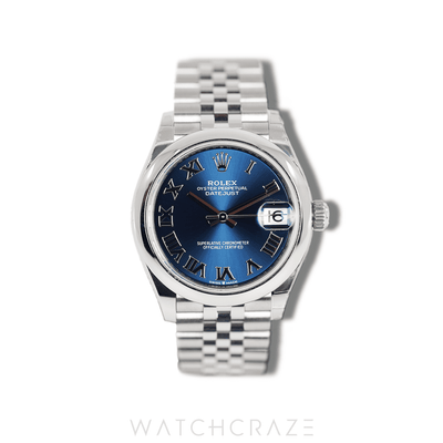 2024 ROLEX DATE-JUST  STEEL BLUE DIAL ROMAN NUMERALS 31MM 278240