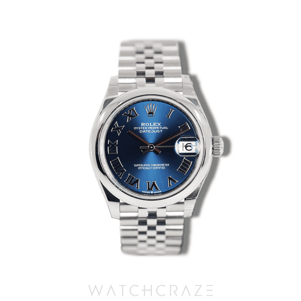 2024 ROLEX DATE-JUST  STEEL BLUE DIAL ROMAN NUMERALS 31MM 278240