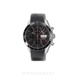 TAG HEUER CAREERA CALIBRE 16 BLACK DIAL RUBBER STRAP CV201AH.FT6014