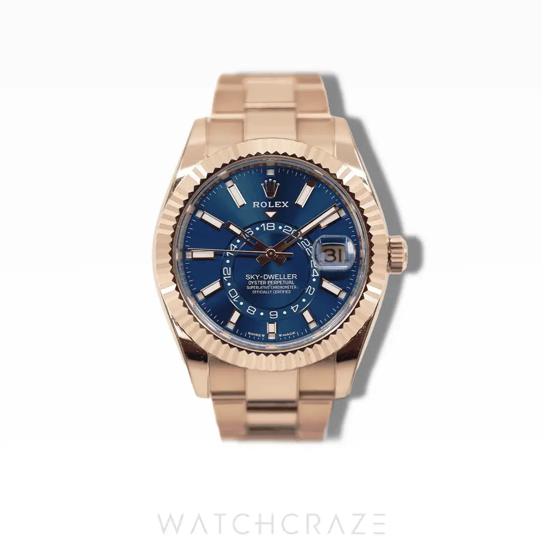 2024 ROLEX SKY-DWELLER 18K ROSE GOLD BLUE DIAL 42MM 336935