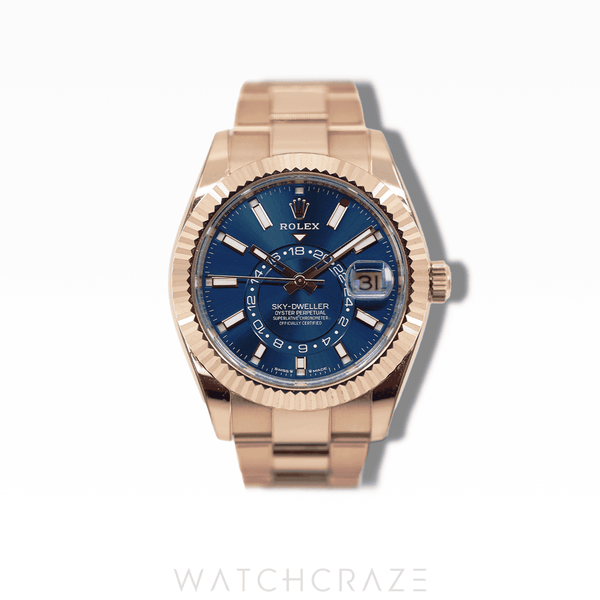 2024 ROLEX SKY-DWELLER 18K ROSE GOLD BLUE DIAL 42MM 336935