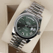 2021 ROLEX DAY-DATE WHITE GOLD OLIVE DIAL 40MM 228239
