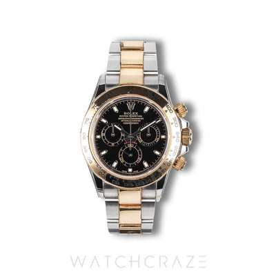 2022 ROLEX DAYTONA TWO TONE YELLOW GOLD AND STEEL BLACK DIAL 40MM 116503