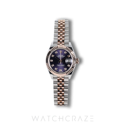 2022 ROLEX DATEJUST ROSE GOLD TWO TONE PURPLE DIAL 28MM 279171