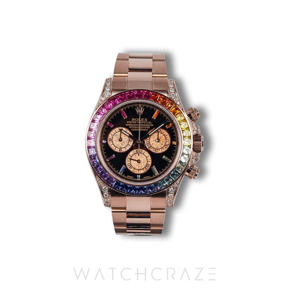 2018 ROLEX ROSE GOLD RAINBOW DAYTONA AFTERMARKET DIAL 116505