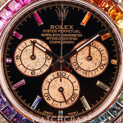 2018 ROLEX ROSE GOLD RAINBOW DAYTONA AFTERMARKET DIAL 116505