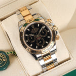 2022 ROLEX DAYTONA TWO TONE YELLOW GOLD AND STEEL BLACK DIAL 40MM 116503