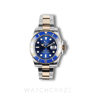 2017 ROLEX SUBMARINER DATE TWO TONE YELLOW GOLD AND STEEL BLUE DIAL 40MM 116613LB