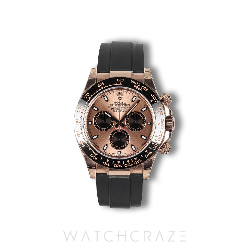 2021 ROLEX COSMOGRAPH DAYTONA ROSE GOLD OYSTERFLEX ROSE GOLD DIAL 40MM 116515LN