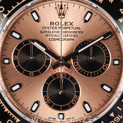 2021 ROLEX COSMOGRAPH DAYTONA ROSE GOLD OYSTERFLEX ROSE GOLD DIAL 40MM 116515LN