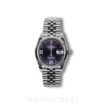 2026 ROLEX DATEJUST PURPLE ROMAN DIAL 36MM 126234