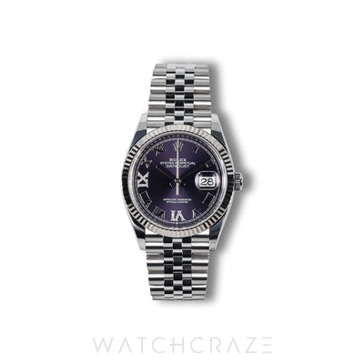 2026 ROLEX DATEJUST PURPLE ROMAN DIAL 36MM 126234