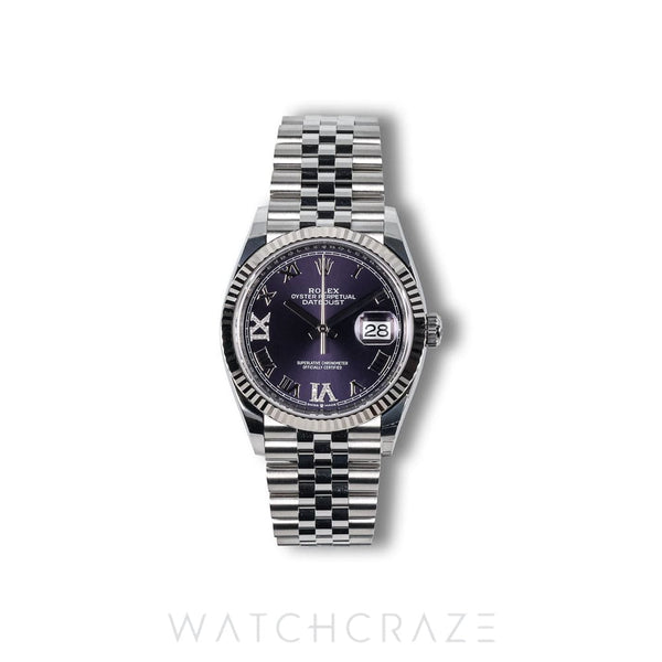 2026 ROLEX DATEJUST PURPLE ROMAN DIAL 36MM 126234