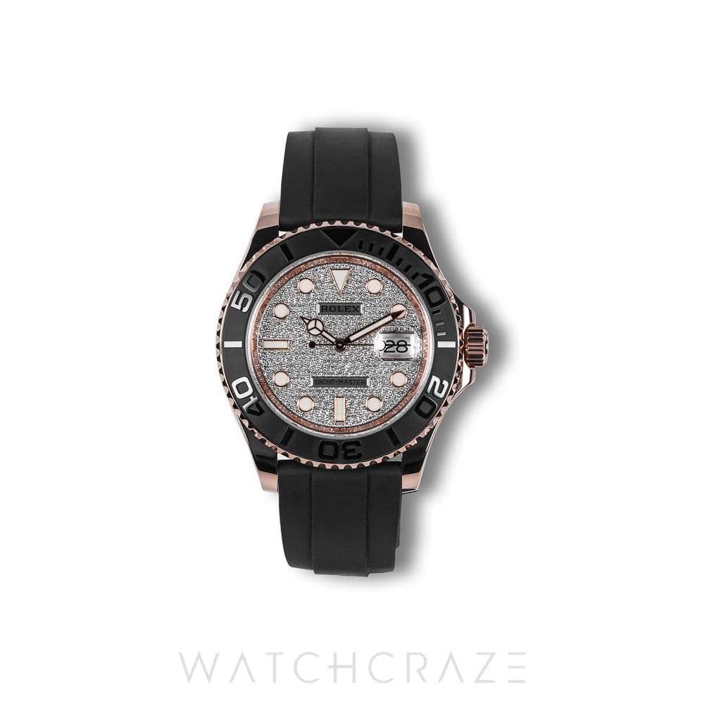 2020 ROLEX YACHTMASTER ROSE GOLD PAVE DIAMOND DIAL OYSTERFLEX 40MM 126655