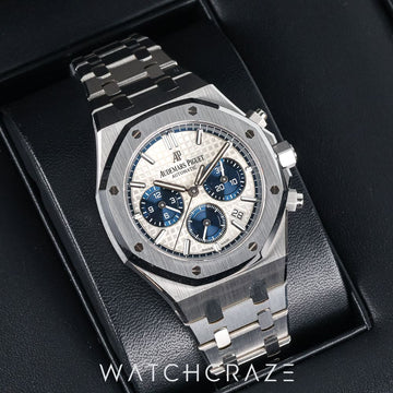 2020 AUDEMARS PIGUET ROYAL OAK CHRONOGRAPH WHITE DIAL "BLUE EYES" 38MM 26315ST.OO.1256ST.01