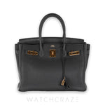 2016 HERMES BIRKIN 30 BLACK GOLD HARDWARE
