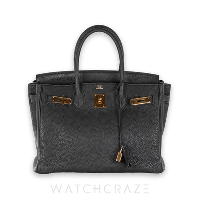 2016 HERMES BIRKIN 30 BLACK GOLD HARDWARE