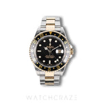 ROLEX GMT MASTER II TWO TONE YELLOW GOLD AND STEE BLACK DIAL 40MM 16713