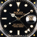 ROLEX GMT MASTER II TWO TONE YELLOW GOLD AND STEE BLACK DIAL 40MM 16713