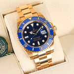 2020 ROLEX SUBMARINER YELLOW GOLD BLUE DIAL 'BLUESY ' 40MM 116618LB