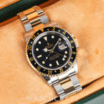 ROLEX GMT MASTER II TWO TONE YELLOW GOLD AND STEE BLACK DIAL 40MM 16713