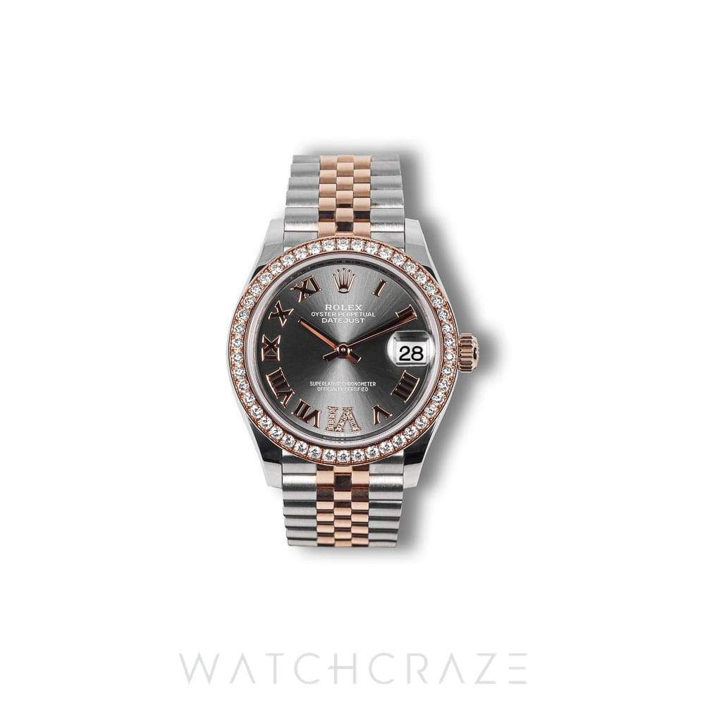 2023 ROLEX DATEJUST TWO TONE ROSE GOLD STEEL DIAMOND BEZEL 31MM 278381RBR