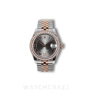 2023 ROLEX DATEJUST TWO TONE ROSE GOLD STEEL DIAMOND BEZEL 31MM 278381RBR