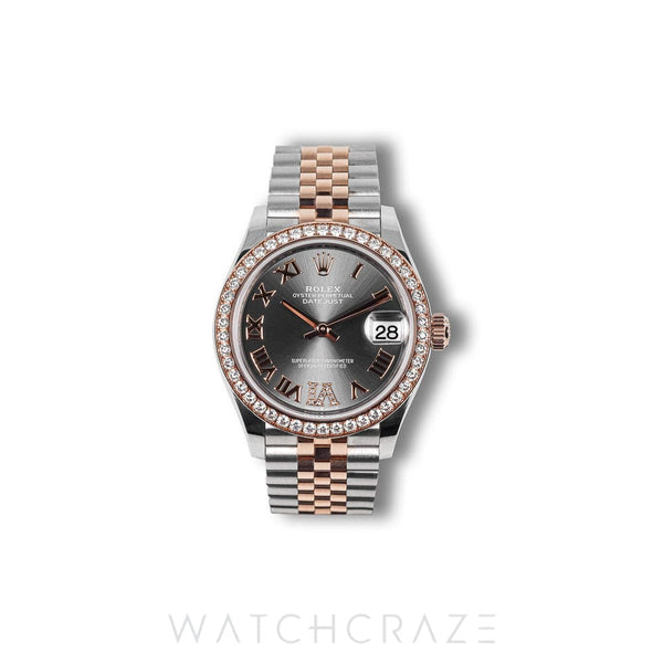 2023 ROLEX DATEJUST TWO TONE ROSE GOLD STEEL DIAMOND BEZEL 31MM 278381RBR
