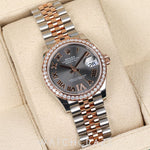 2023 ROLEX DATEJUST TWO TONE ROSE GOLD STEEL DIAMOND BEZEL 31MM 278381RBR