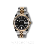 2025 ROLEX DATEJUST TWO TONE YELLOW GOLD AND STEEL WITH BLACK DIAL 41MM 126333