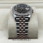 2023 ROLEX DATEJUST 36MM ROSE GOLD JUBILEE BRACELET FACTORY DIAMOND BEZEL 126281RBR