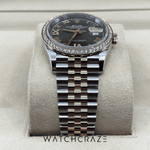 2023 ROLEX DATEJUST 36MM ROSE GOLD JUBILEE BRACELET FACTORY DIAMOND BEZEL 126281RBR