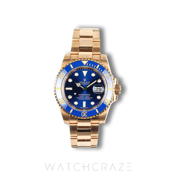 2020 ROLEX SUBMARINER YELLOW GOLD BLUE DIAL 'BLUESY ' 40MM 116618LB