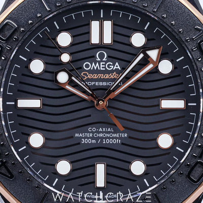 2022 OMEGA SEAMASTER DIVER 300M MASTER CHRONOMETER CERAMIC GOLD BLACK DIAL 43MM 210.62.44.20.01.001