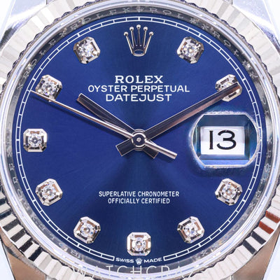 2020 ROLEX DATE-JUST BLUE DIAMOND MARKERS 36MM 126234