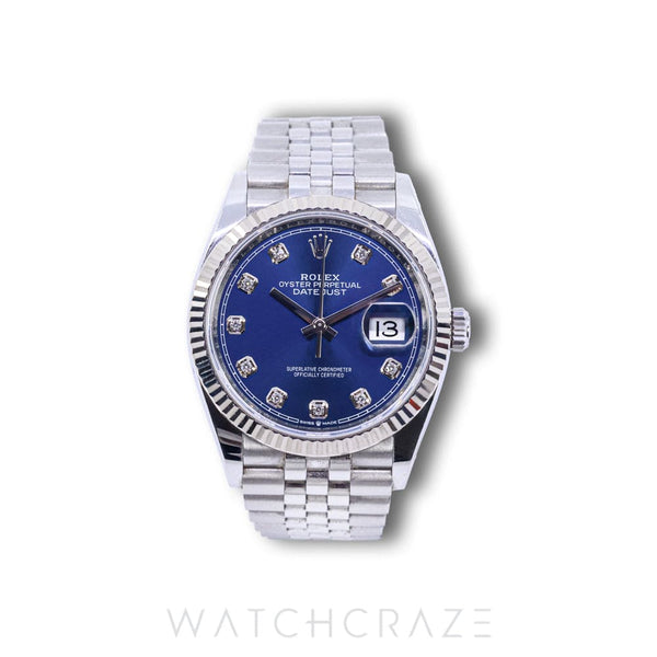 2020 ROLEX DATE-JUST BLUE DIAMOND MARKERS 36MM 126234