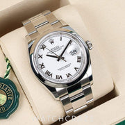 2025 ROLEX DATEJUST WHITE ROMAN DIAL 36MM 126200
